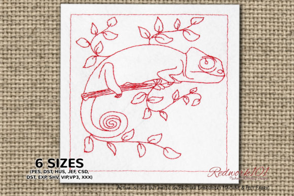 Chameleon Calyptratus Redwork: Craft Fair Review