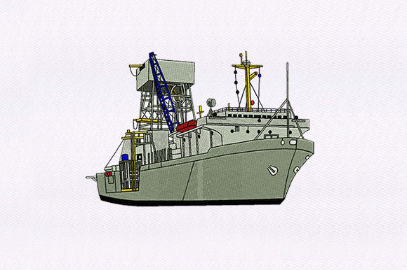 Large Industrial Ship: Holiday Embroidery Review