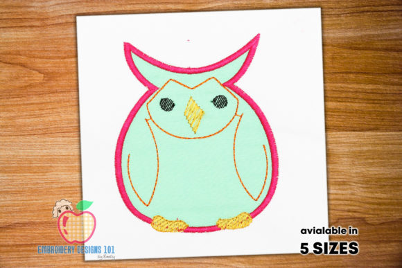 Tired Sleepy Owl Applique for Boutique Apparel