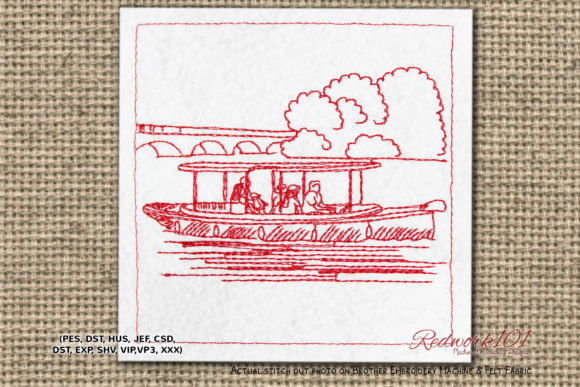 Tourist Boating Redwork: A Craft Fair Review